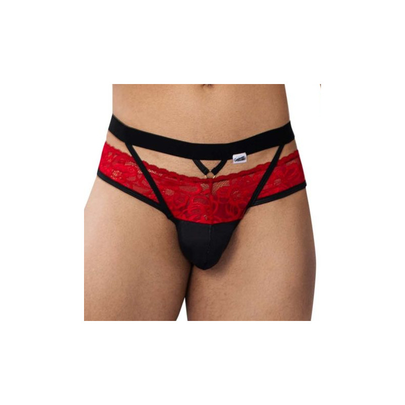 CandyMan Jockstrap Dentelle Lalita Noir et Rouge